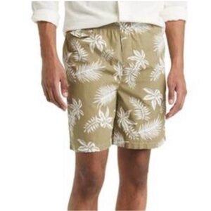 Scotch & Soda Printed poplin Bermuda shorts Khaki Leaf